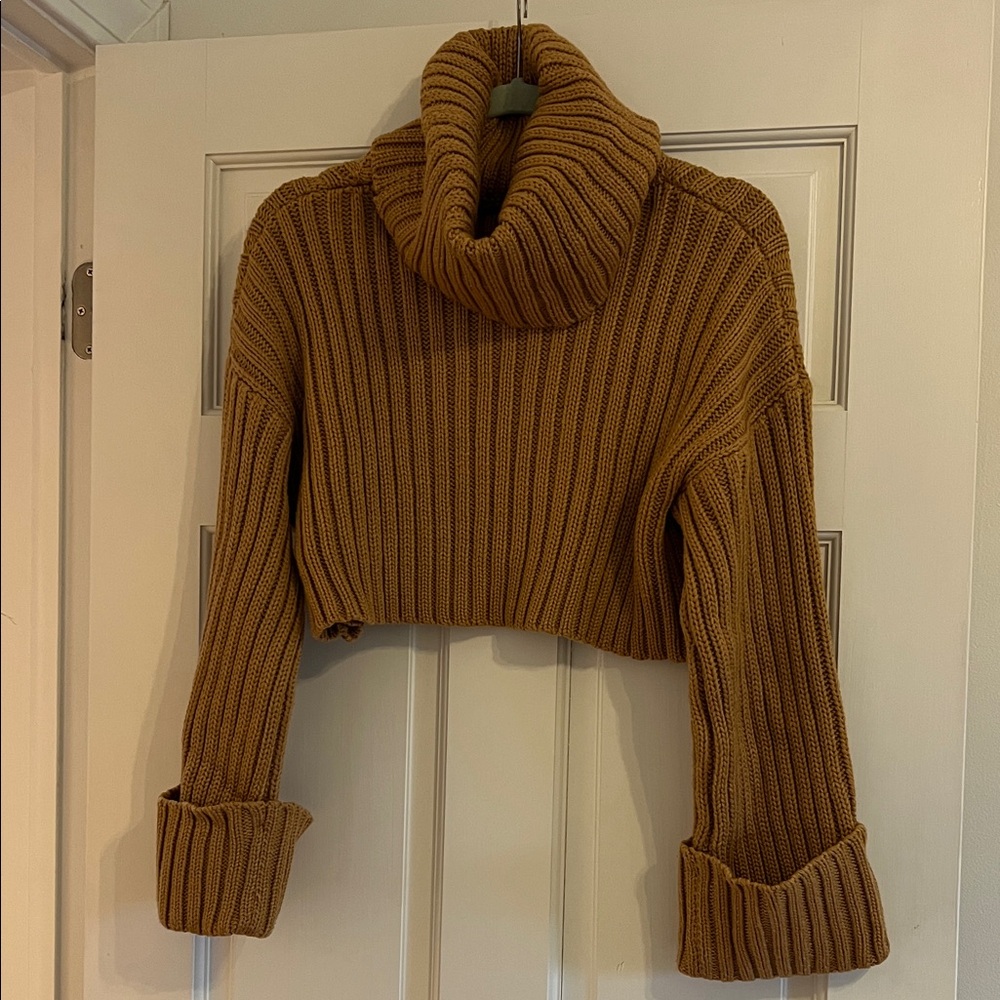 Tan Cropped Sweater